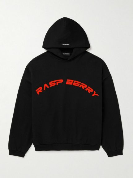Raspberry Hills Black and Logo Red